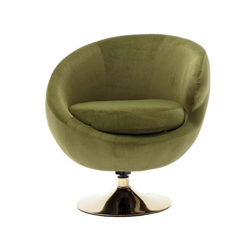 HOMEFUN Velvet 360 Degree Swivel Cuddle Barrel Accent Chairsset of 2