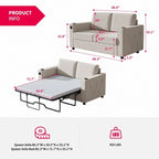 Mixoy Pull Out Sofa Bed,Sleeper Sofa Couch with Memory Foam Mattress,Cup Holder,USB,Pull Out Couch Bed