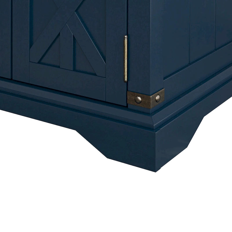 Farmhouse End Table with Charging Station - 25 in Height