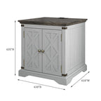 Farmhouse End Table with Charging Station - 25 in Height