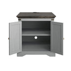 Farmhouse End Table with Charging Station - 25 in Height