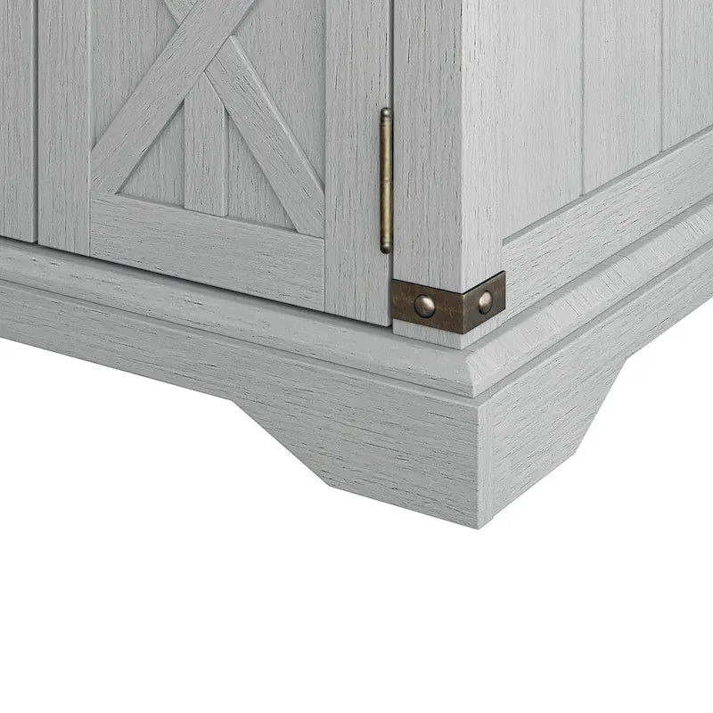 Farmhouse End Table with Charging Station - 25 in Height