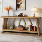 70.86-inch Wood Sofa Console Accent Table for Entryway