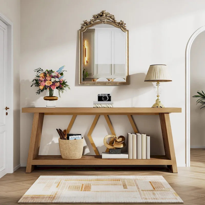 70.86-inch Wood Sofa Console Accent Table for Entryway