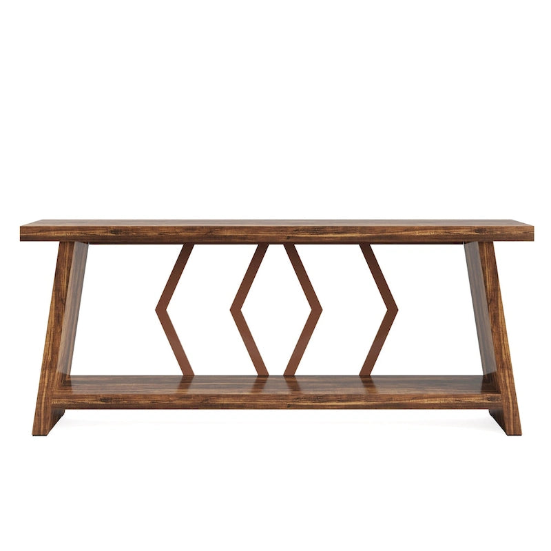 70.86-inch Wood Sofa Console Accent Table for Entryway