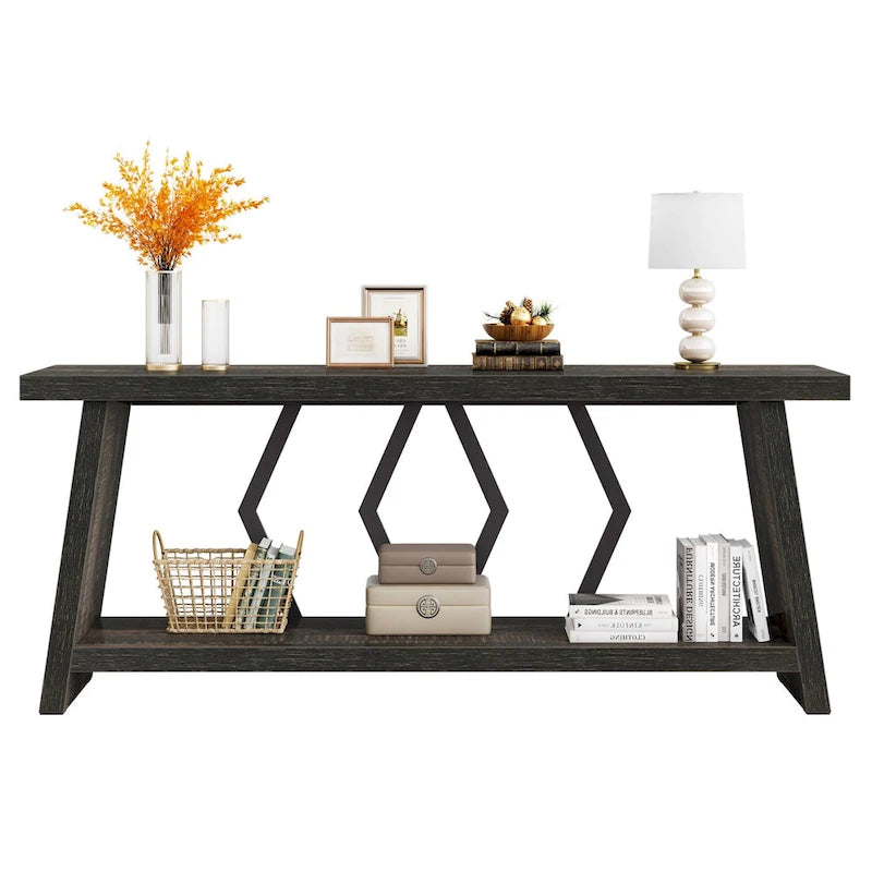 70.86-inch Wood Sofa Console Accent Table for Entryway