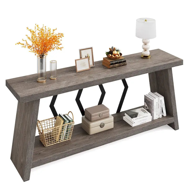 70.86-inch Wood Sofa Console Accent Table for Entryway