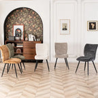 Fabric Upholstered High Back Dining Chairs Set of 2