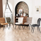 Fabric Upholstered High Back Dining Chairs Set of 2