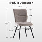 Fabric Upholstered High Back Dining Chairs Set of 2