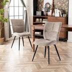 Fabric Upholstered High Back Dining Chairs Set of 2