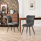 Fabric Upholstered High Back Dining Chairs Set of 2