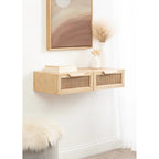 Kate and Laurel Ori Floating Console Rattan - 28x13x6