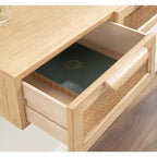 Kate and Laurel Ori Floating Console Rattan - 28x13x6