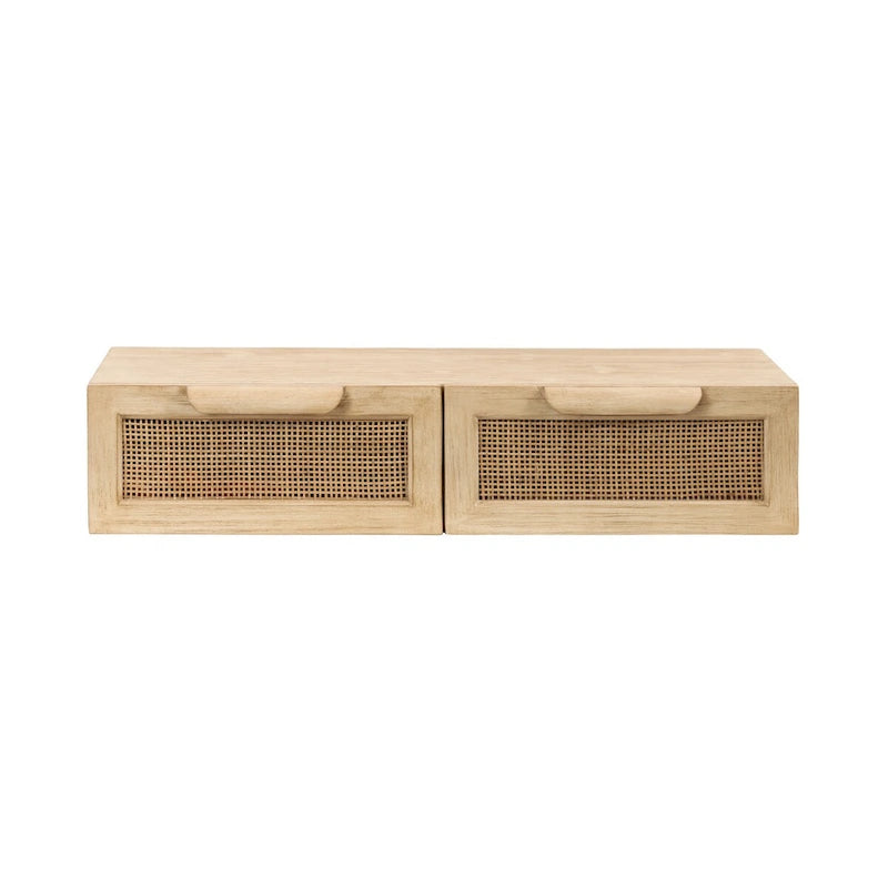 Kate and Laurel Ori Floating Console Rattan - 28x13x6