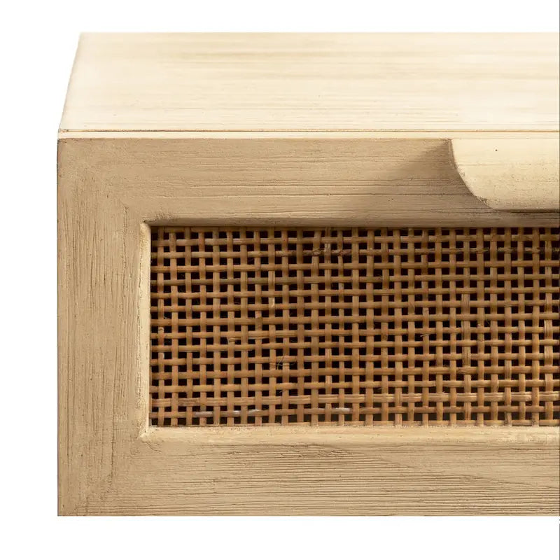 Kate and Laurel Ori Floating Console Rattan - 28x13x6