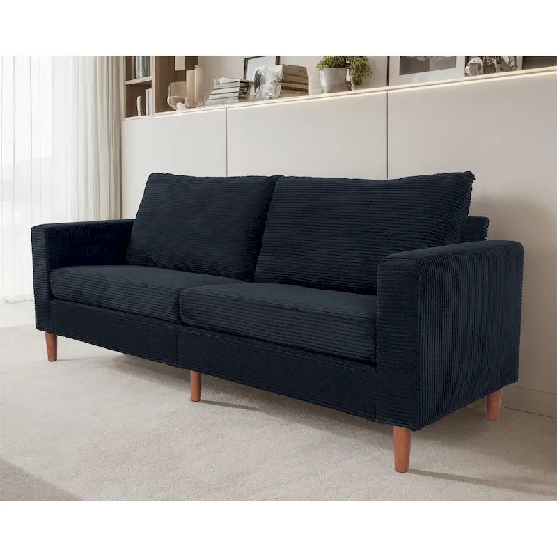 82 Inch Sofa, Comfy Sofa Couch Extra Deep Seats, Corduroy Couch for Living Room Loveseat Removable Sofa Cover Cushions