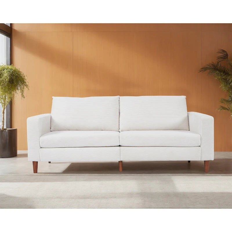 82 Inch Sofa, Comfy Sofa Couch Extra Deep Seats, Corduroy Couch for Living Room Loveseat Removable Sofa Cover Cushions