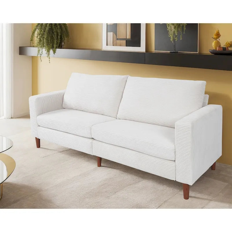 82 Inch Sofa, Comfy Sofa Couch Extra Deep Seats, Corduroy Couch for Living Room Loveseat Removable Sofa Cover Cushions
