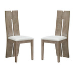 Set of 2 PU Upholstered Armless High Back Dining Chairs