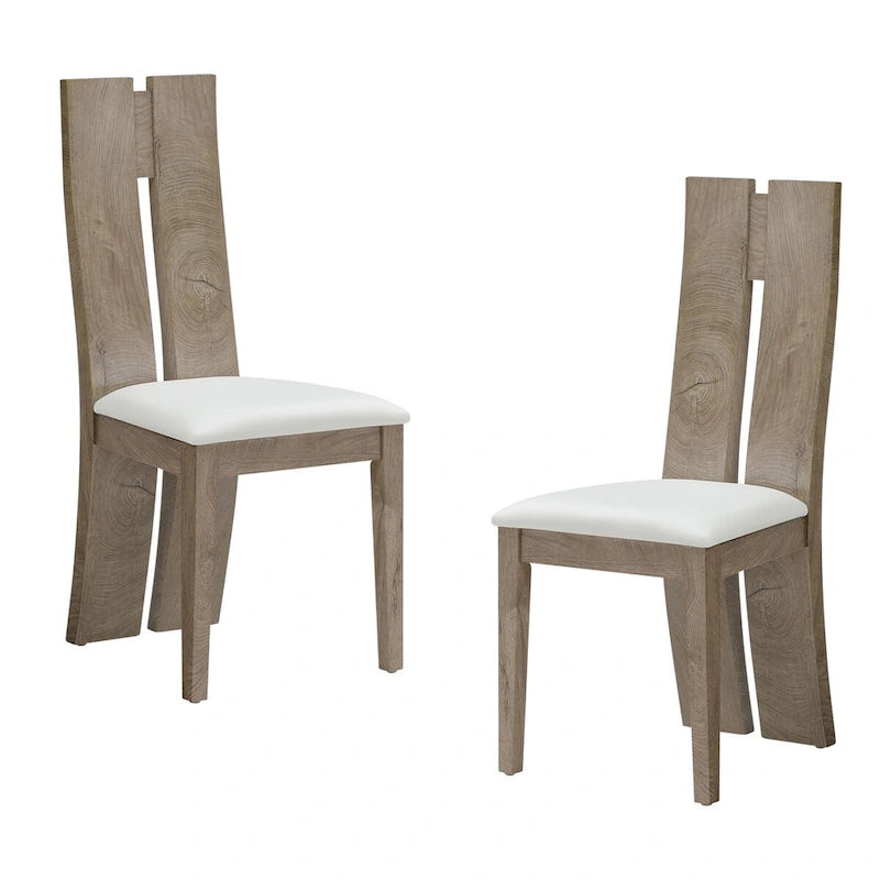 Set of 2 PU Upholstered Armless High Back Dining Chairs