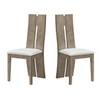 Set of 2 PU Upholstered Armless High Back Dining Chairs