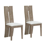 Set of 2 PU Upholstered Armless High Back Dining Chairs