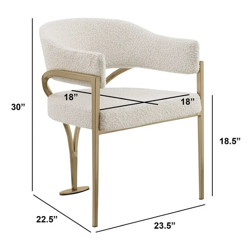 Best Quality Furniture Matte Brushed Gold Chrome Dining Chairs (Set of 2) - N/A