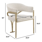 Best Quality Furniture Matte Brushed Gold Chrome Dining Chairs (Set of 2) - N/A