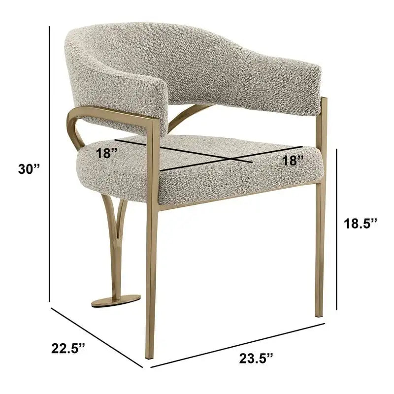 Best Quality Furniture Matte Brushed Gold Chrome Dining Chairs (Set of 2) - N/A