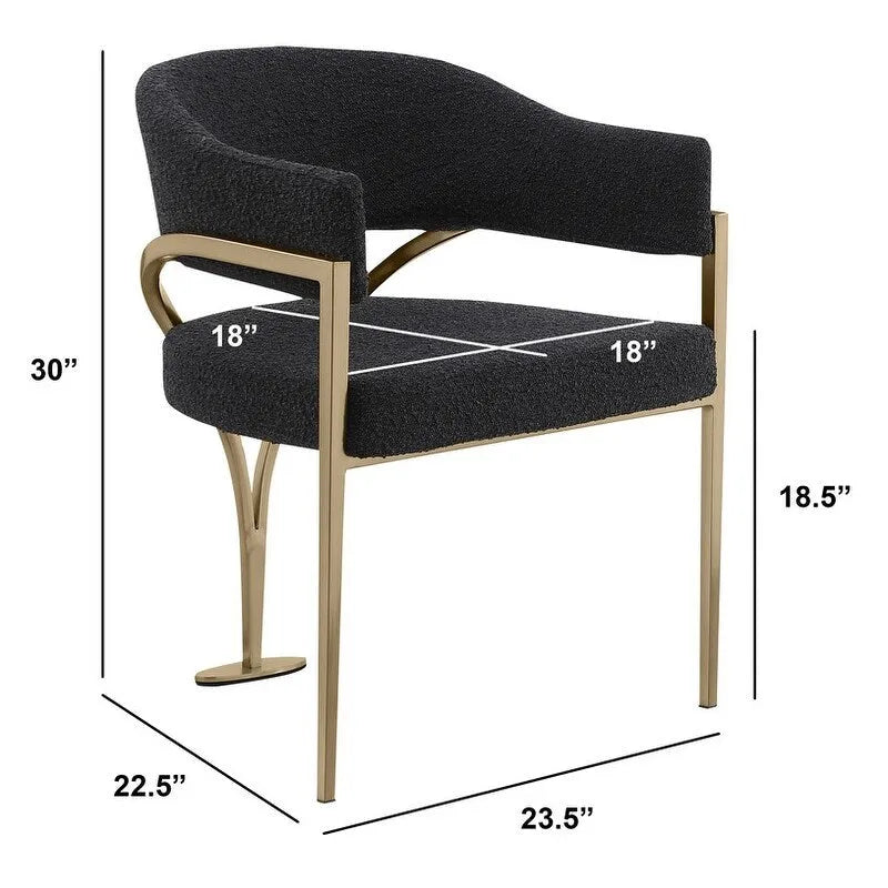 Best Quality Furniture Matte Brushed Gold Chrome Dining Chairs (Set of 2) - N/A