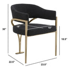 Best Quality Furniture Matte Brushed Gold Chrome Dining Chairs (Set of 2) - N/A