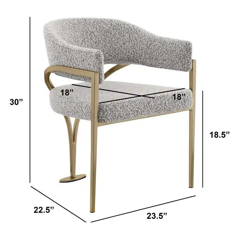 Best Quality Furniture Matte Brushed Gold Chrome Dining Chairs (Set of 2) - N/A