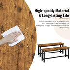 Farmhouse Dining Table Set with 2 Benches, 3-PieceTable Set