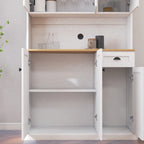 71 Kitchen Pantry Storage Cabinet with Microwave Oven Countertop,Hutch Cabinet with Adjustable Shelves,6 Doors,1 Drawer