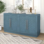 Solid Wood Sideboard with 4 Doors Large Storage Buffet Cabinet