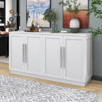 Solid Wood Sideboard with 4 Doors Large Storage Buffet Cabinet