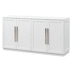 Solid Wood Sideboard with 4 Doors Large Storage Buffet Cabinet