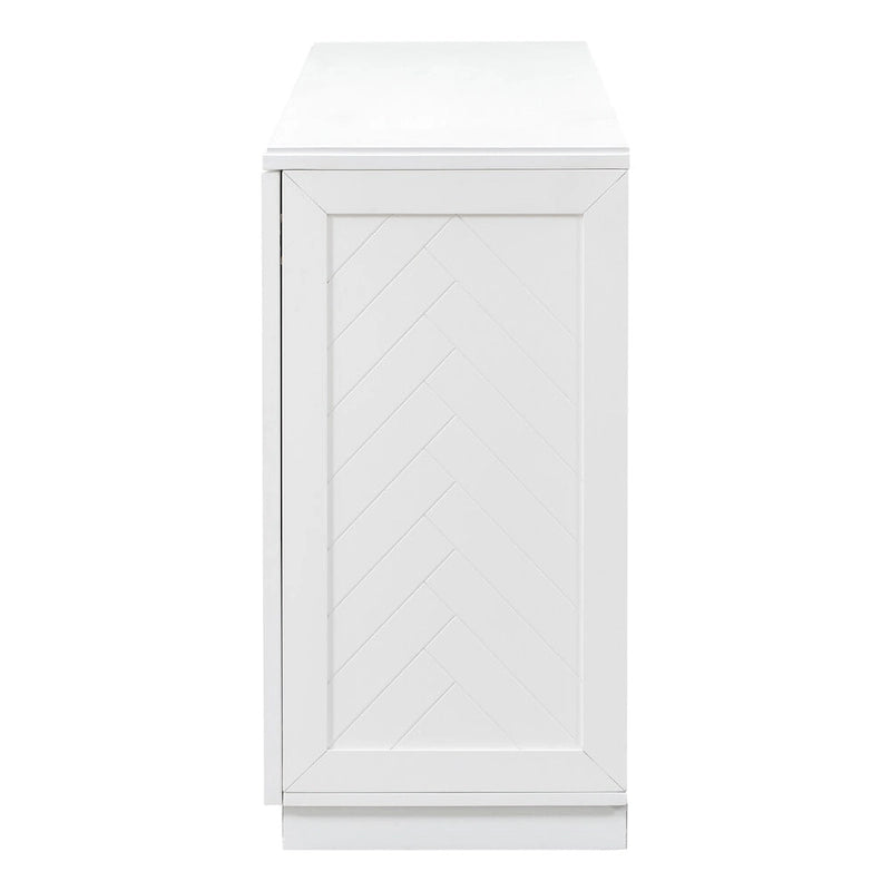Solid Wood Sideboard with 4 Doors Large Storage Buffet Cabinet