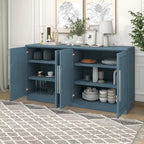 Solid Wood Sideboard with 4 Doors Large Storage Buffet Cabinet