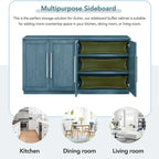 Solid Wood Sideboard with 4 Doors Large Storage Buffet Cabinet