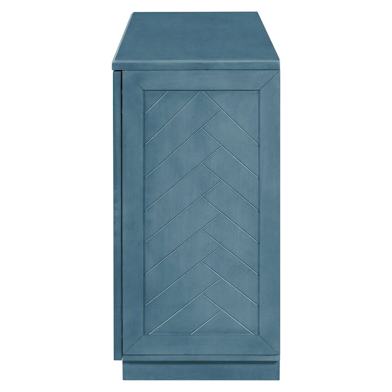 Solid Wood Sideboard with 4 Doors Large Storage Buffet Cabinet