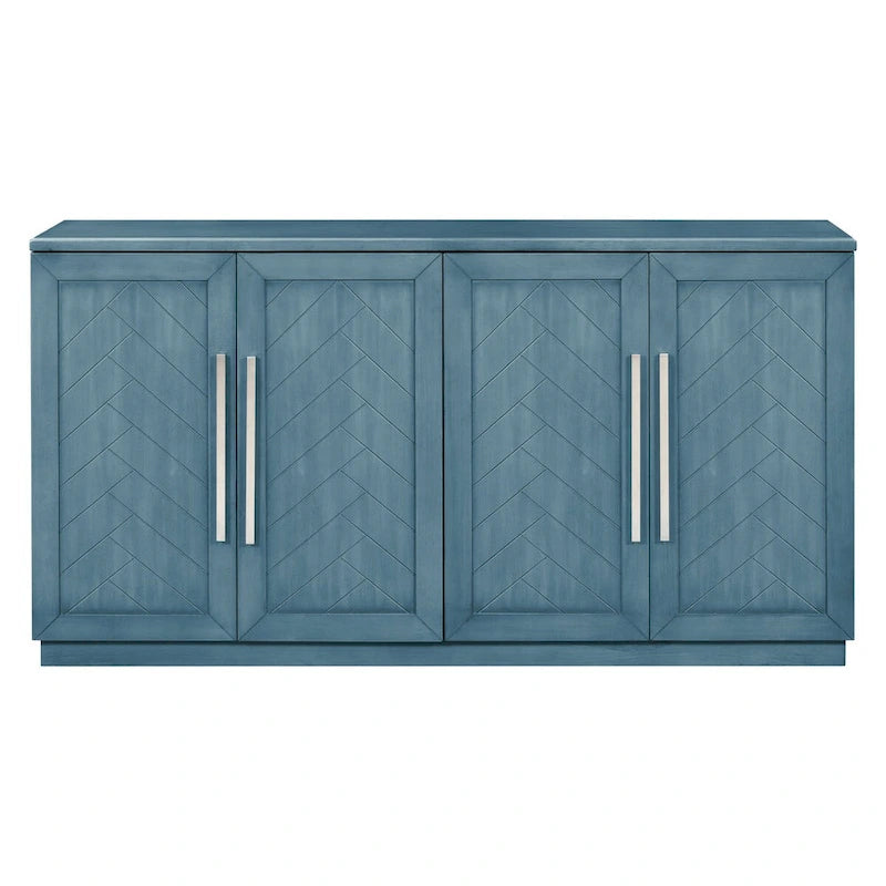 Solid Wood Sideboard with 4 Doors Large Storage Buffet Cabinet