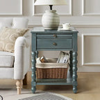 Eric Traditional 26 Tall Solid Wood End Table with USB by HULALA HOME