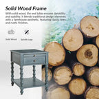 Eric Traditional 26 Tall Solid Wood End Table with USB by HULALA HOME