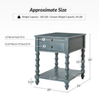 Eric Traditional 26 Tall Solid Wood End Table with USB by HULALA HOME