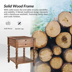 Eric Traditional 26 Tall Solid Wood End Table with USB by HULALA HOME