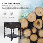 Eric Traditional 26 Tall Solid Wood End Table with USB by HULALA HOME