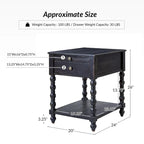 Eric Traditional 26 Tall Solid Wood End Table with USB by HULALA HOME