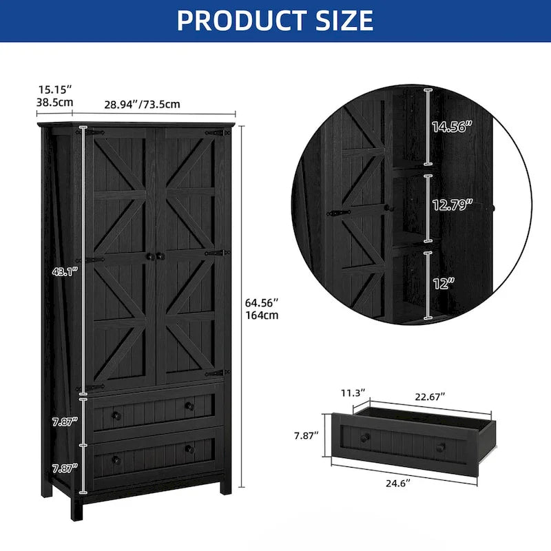 Farmhouse Kitchen Pantry Cabinet Cupboard